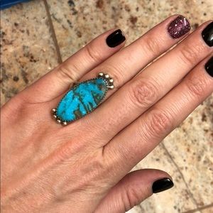 Sterling silver and turquoise ring stamped